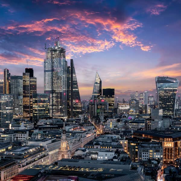 London skyline at night